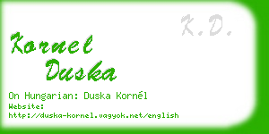 kornel duska business card